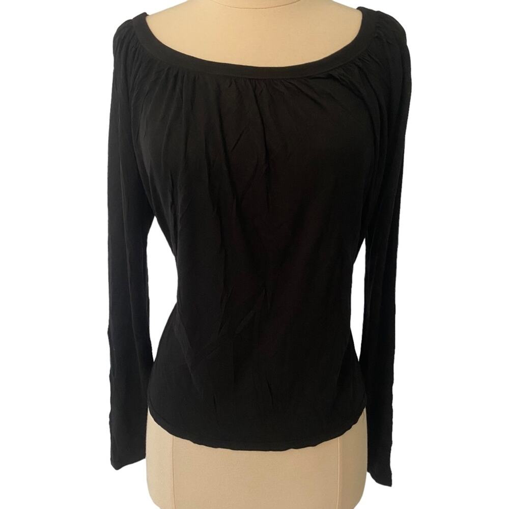 NWT Revolve Long Sleeve Top 100% Modal Black Exposed Back Shirt Size Medium
